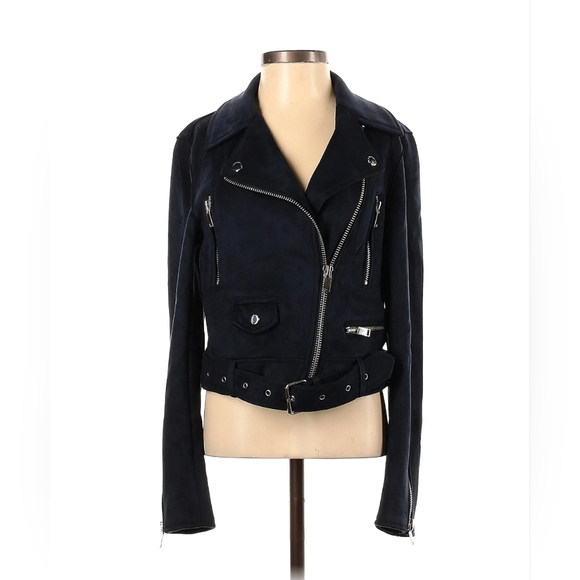 Zara basics suede moto jacket - Picture 1 of 2